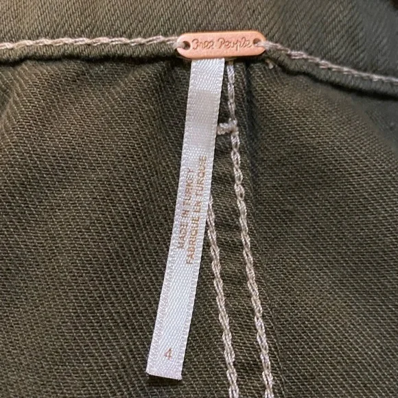 Free People Splendor in the Grass olive khaki paper bag waist cargo skirt - Picture 9 of 12